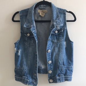 Hybrid and Co distressed denim vest
